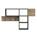 ENTRYWAY HANGER WITH SHELVES HARLAN FK8973.13 MELAMINE IN NATURAL-BLACK MARBLE 99,5x15x61Hcm. ENTRYWAY HANGER WITH SHELVES HARLAN FK8973.13 MELAMINE IN NATURAL-BLACK MARBLE 99,5x15x61Hcm.