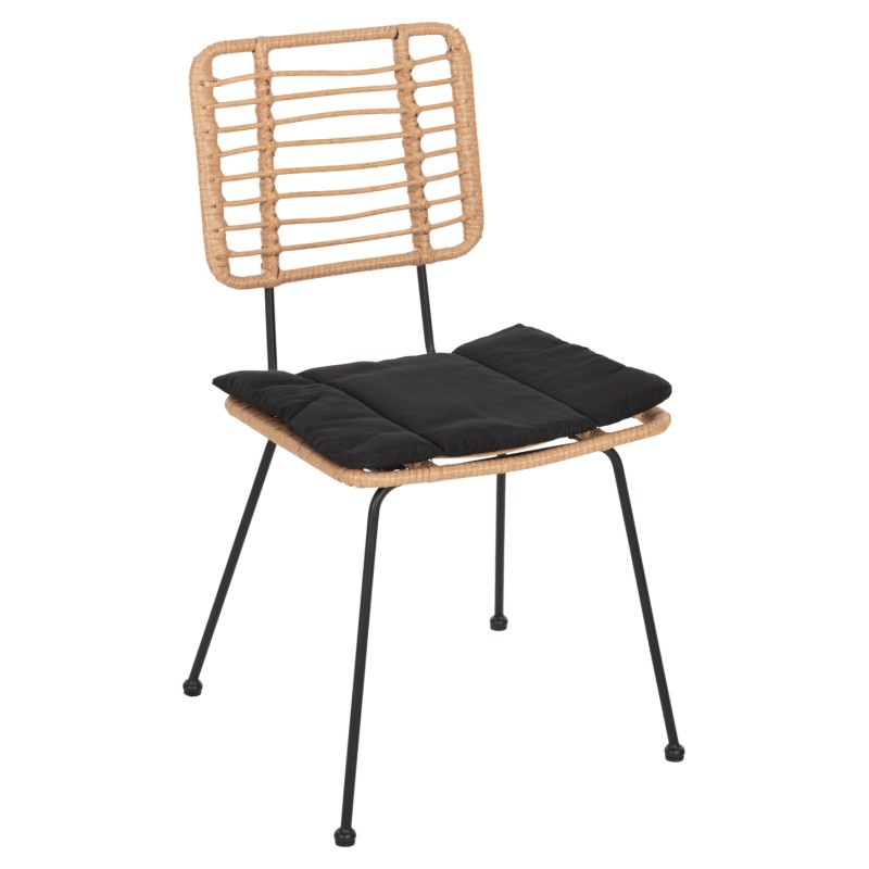 OUTDOOR CHAIR ALLEGRA FK5454.11 METAL&CUSHION IN BLACK-WICKER IN BEIGE 50,5x49,5x88Hcm. OUTDOOR CHAIR ALLEGRA FK5454.11 METAL&CUSHION IN BLACK-WICKER IN BEIGE 50,5x49,5x88Hcm.