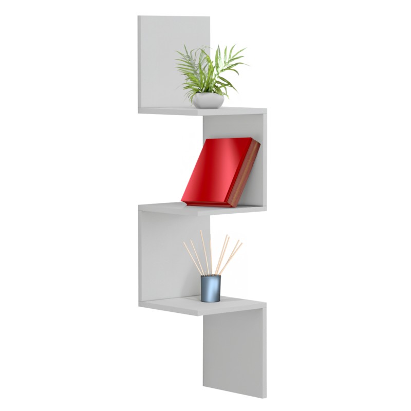 WALL CORNER SHELVES/BOOKCASE ILLUSION FK8935.12 MELAMINE IN WHITE 25x25x105,4Hcm. WALL CORNER SHELVES/BOOKCASE ILLUSION FK8935.12 MELAMINE IN WHITE 25x25x105,4Hcm.