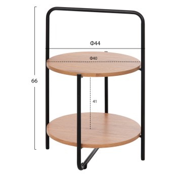 SIDE TABLE SYLO FK9618.01 MDF IN NATURAL COLOR-BLACK METAL FRAME Φ44x66Hcm. SIDE TABLE SYLO FK9618.01 MDF IN NATURAL COLOR-BLACK METAL FRAME Φ44x66Hcm.