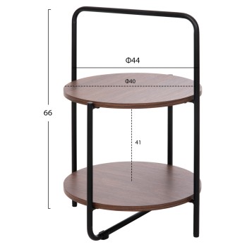 SIDE TABLE SYLO FK9618.02 MDF IN WALNUT COLOR-BLACK METAL FRAME Φ44x66Hcm. SIDE TABLE SYLO FK9618.02 MDF IN WALNUT COLOR-BLACK METAL FRAME Φ44x66Hcm.