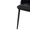 DINING CHAIR DELF FK9617.01 PU BLACK-BLACK METAL LEGS-WOODEN BACK IN NATURAL 48x55x76Hcm. DINING CHAIR DELF FK9617.01 PU BLACK-BLACK METAL LEGS-WOODEN BACK IN NATURAL 48x55x76Hcm.