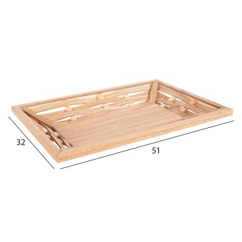 SERVING TRAY RECTANGULAR FK4228 FIR WOOD & MDF 51x32x5,5Hcm. SERVING TRAY RECTANGULAR FK4228 FIR WOOD & MDF 51x32x5,5Hcm.