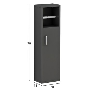 BATHROOM CABINET DAMIEN FK9025.11 MELAMINE IN ANTHRACITE COLOR 20x13x70Hcm.