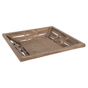 SERVING TRAY SQUARE FK4229 FIR WOOD & MDF 36x36x6Hcm.