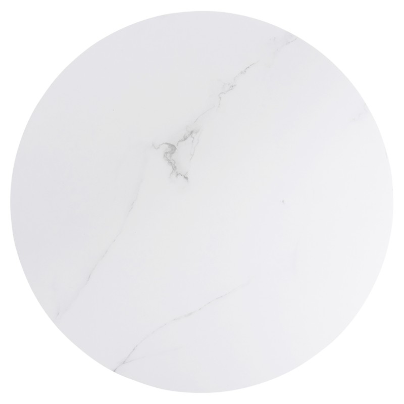 COFFEE TABLE ACRYLON FK9779.01 HPL WHITE MARBLE-ACRYLIC LEGS Φ40x41Hcm.