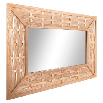 WALL MIRROR RECTANGULAR FK4225 BAMBOO IN OAK COLOR 120x2,5x80 cm.