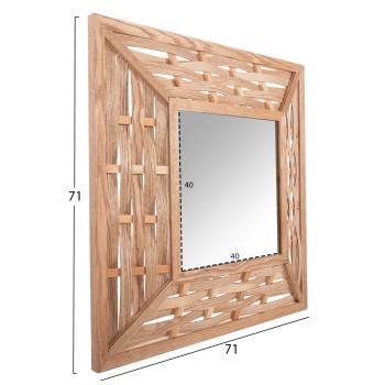 WALL MIRROR SQUARE FK4226 BAMBOO IN OAK COLOR 71x7x71cm.