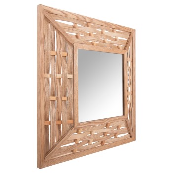 WALL MIRROR SQUARE FK4226 BAMBOO IN OAK COLOR 71x7x71cm.