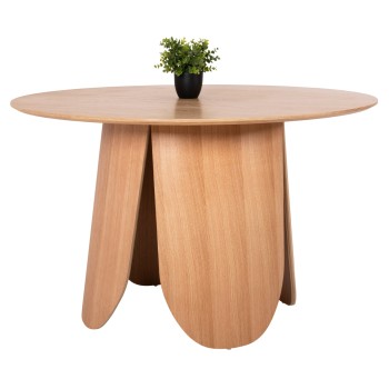 DINING ROUND TABLE DENTY FK9612.01 MDF WITH OAK VENEER-OAK COLOR Φ120x75Hcm.