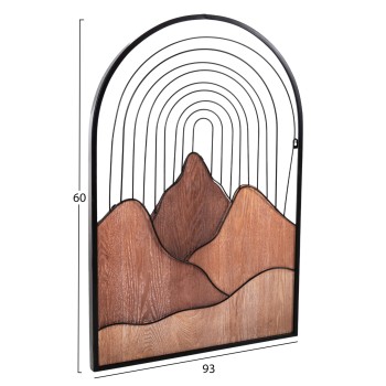 WALL DECORATION FK4220 NATURAL WOOD COLORS-BLACK METAL 60x3,5x93Hcm. WALL DECORATION FK4220 NATURAL WOOD COLORS-BLACK METAL 60x3,5x93Hcm.