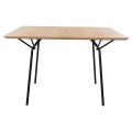 DINING TABLE SQUARE TRENK FK9614.01 MDF WITH OAK VENEER IN NATURAL-BLACK METAL LEGS 120x120x75Hcm.