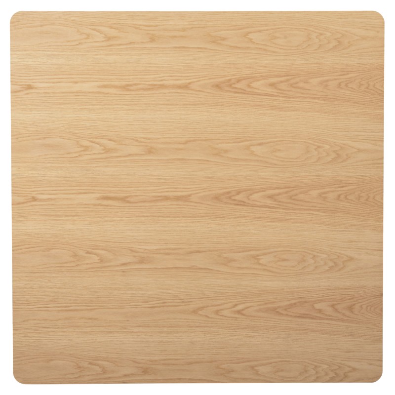DINING TABLE SQUARE TRENK FK9614.01 MDF WITH OAK VENEER IN NATURAL-BLACK METAL LEGS 120x120x75Hcm.