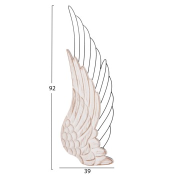 WALL DECORATION WINGS FK4223 MDF IN WHITE-BLACK METAL 39x1,5x92Hcm. WALL DECORATION WINGS FK4223 MDF IN WHITE-BLACK METAL 39x1,5x92Hcm.