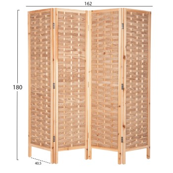 DIVIDER WITH 4 LEAFS SENTINEL FK4227 BAMBOO IN NATURAL COLOR 162x2,5x180Hcm.