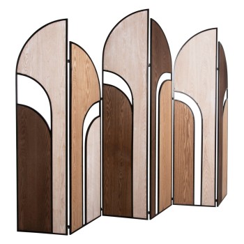 DIVIDER WITH 6 LEAFS CRYPT FK4221 MDF IN 4 COLORS-BLACK METAL FRAME 241x1,5x180Hcm.