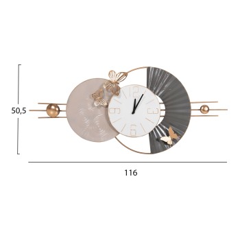 WALL CLOCK FK4212 METAL IN WHITE WITH BLACK POINTERS 116x7x50,5Hcm. WALL CLOCK FK4212 METAL IN WHITE WITH BLACK POINTERS 116x7x50,5Hcm.