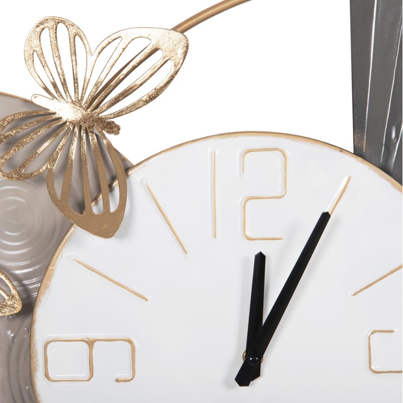 WALL CLOCK FK4212 METAL IN WHITE WITH BLACK POINTERS 116x7x50,5Hcm. WALL CLOCK FK4212 METAL IN WHITE WITH BLACK POINTERS 116x7x50,5Hcm.