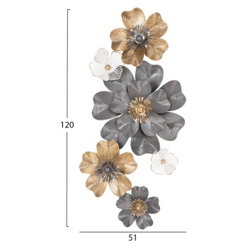 WALL DECOR FK4214 METAL IN WHITE-GREY-GOLD 51x7,5x120cm. WALL DECOR FK4214 METAL IN WHITE-GREY-GOLD 51x7,5x120cm.