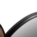 WALL MIRROR ROUND DAVION FK4217 MDF-BLACK METAL 123x5x63Hcm. WALL MIRROR ROUND DAVION FK4217 MDF-BLACK METAL 123x5x63Hcm.