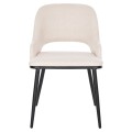DINING CHAIR DELF FK9617.02 BEIGE FABRIC-BLACK METAL LEGS-WOODEN BACK IN OAK 48x55x76Hcm. DINING CHAIR DELF FK9617.02 BEIGE FABRIC-BLACK METAL LEGS-WOODEN BACK IN OAK 48x55x76Hcm.