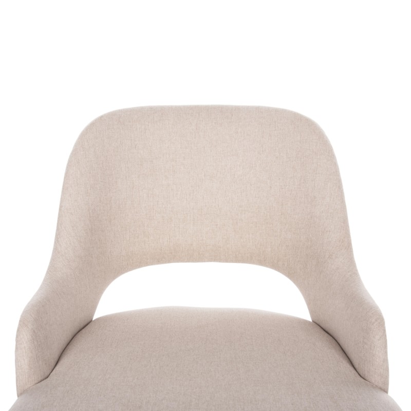 DINING CHAIR DELF FK9617.02 BEIGE FABRIC-BLACK METAL LEGS-WOODEN BACK IN OAK 48x55x76Hcm. DINING CHAIR DELF FK9617.02 BEIGE FABRIC-BLACK METAL LEGS-WOODEN BACK IN OAK 48x55x76Hcm.