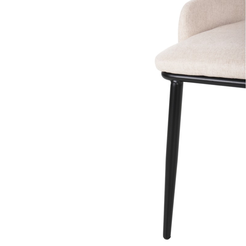 DINING CHAIR DELF FK9617.02 BEIGE FABRIC-BLACK METAL LEGS-WOODEN BACK IN OAK 48x55x76Hcm. DINING CHAIR DELF FK9617.02 BEIGE FABRIC-BLACK METAL LEGS-WOODEN BACK IN OAK 48x55x76Hcm.