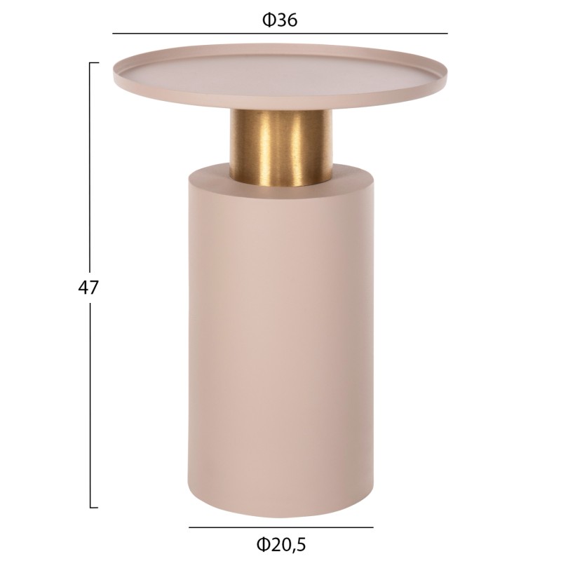 SIDE TABLE PUNJAB FK4239.03 METAL IN ECRU-GOLD/BRASS Φ36x47Hcm.
