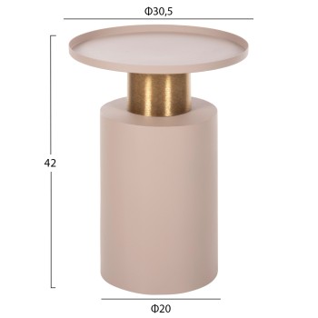SIDE TABLE PUNJAB FK4240.03 METAL IN ECRU-GOLD/BRASS Φ30.5x42Hcm. SIDE TABLE PUNJAB FK4240.03 METAL IN ECRU-GOLD/BRASS Φ30.5x42Hcm.