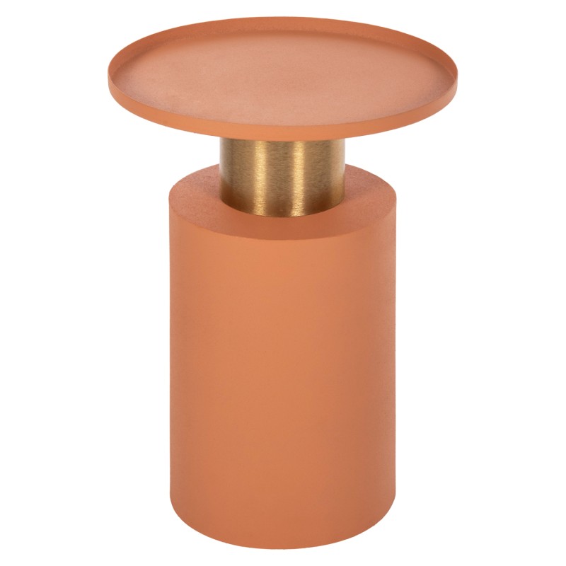 SIDE TABLE PUNJAB FK4240.08 METAL IN ORANGE-GOLD/BRASS Φ30.5x42Hcm.