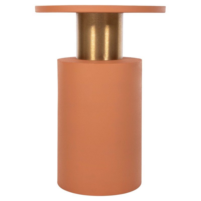 SIDE TABLE PUNJAB FK4240.08 METAL IN ORANGE-GOLD/BRASS Φ30.5x42Hcm.