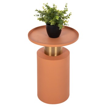 SIDE TABLE PUNJAB FK4240.08 METAL IN ORANGE-GOLD/BRASS Φ30.5x42Hcm.