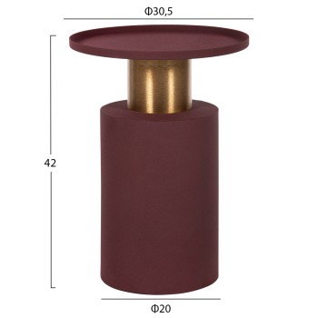 SIDE TABLE PUNJAB FK4240.06 METAL IN BRICK-RED-GOLD/BRASS Φ30.5x42Hcm. SIDE TABLE PUNJAB FK4240.06 METAL IN BRICK-RED-GOLD/BRASS Φ30.5x42Hcm.