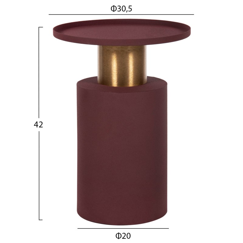 SIDE TABLE PUNJAB FK4240.06 METAL IN BRICK-RED-GOLD/BRASS Φ30.5x42Hcm. SIDE TABLE PUNJAB FK4240.06 METAL IN BRICK-RED-GOLD/BRASS Φ30.5x42Hcm.