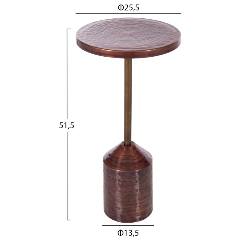 SIDE TABLE BOMBAY FK4251.06 METAL IN COPPER SHADES Φ25,5x51,5Hcm.