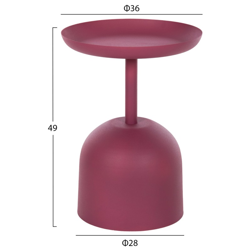 SIDE TABLE ROUND DELBEL FK4262.06 METAL IN PINK Φ36x49Hcm.