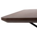 DINING TABLE SQUARE TRENK FK9614.02 MDF WITH OAK VENEER IN WALNUT-BLACK METAL LEGS 120x120x75Hcm.
