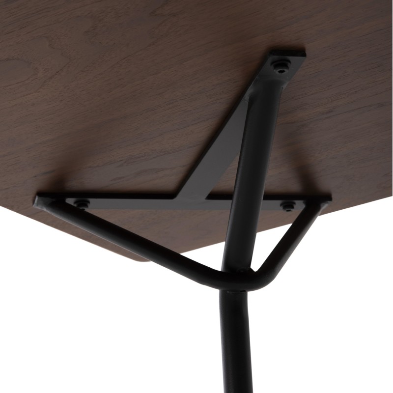 DINING TABLE SQUARE TRENK FK9614.02 MDF WITH OAK VENEER IN WALNUT-BLACK METAL LEGS 120x120x75Hcm.
