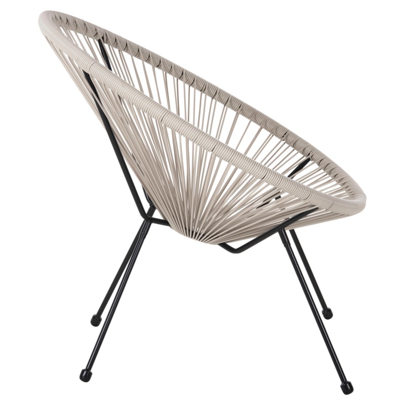 ARMCHAIR OUTDOOR NEST-TYPE ACAPULCO FK5872.03 BLACK METAL-SYNTHETIC RATTAN IN ECRU 71x72x80Hcm. ARMCHAIR OUTDOOR NEST-TYPE ACAPULCO FK5872.03 BLACK METAL-SYNTHETIC RATTAN IN ECRU 71x72x80Hcm.