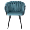 CHAIR LUANDA FK8741.05 TURQUOISE VELVET-BLACK METALLIC LEGS 62x54x79Hcm. CHAIR LUANDA FK8741.05 TURQUOISE VELVET-BLACK METALLIC LEGS 62x54x79Hcm.