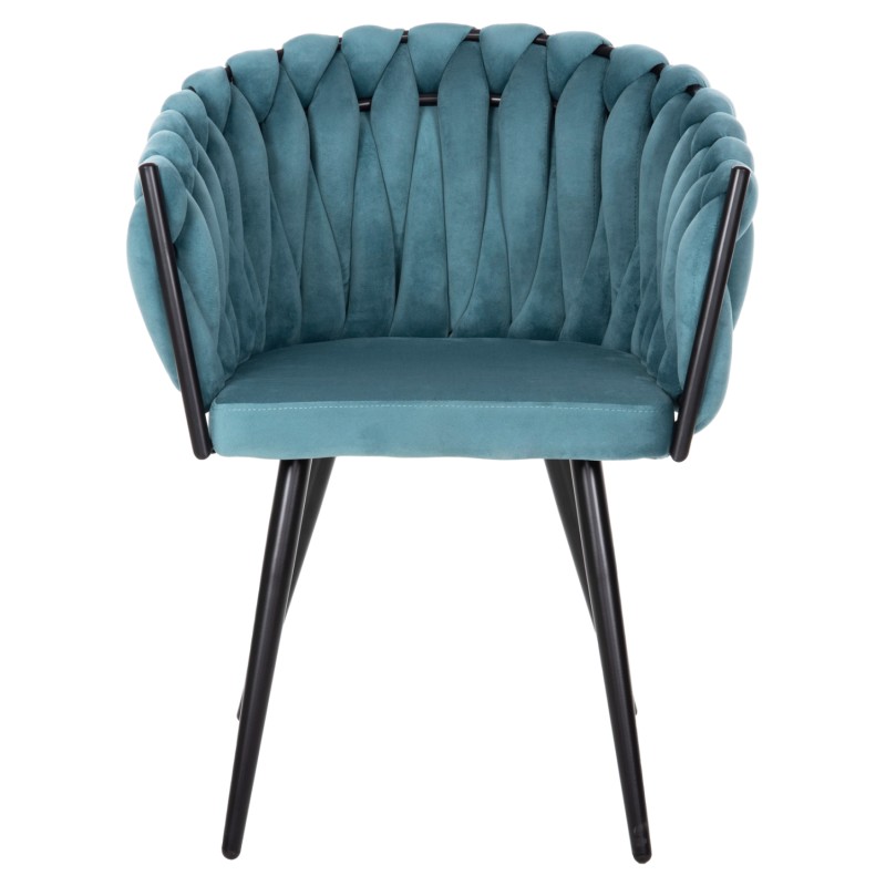 CHAIR LUANDA FK8741.05 TURQUOISE VELVET-BLACK METALLIC LEGS 62x54x79Hcm. CHAIR LUANDA FK8741.05 TURQUOISE VELVET-BLACK METALLIC LEGS 62x54x79Hcm.