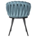CHAIR LUANDA FK8741.05 TURQUOISE VELVET-BLACK METALLIC LEGS 62x54x79Hcm. CHAIR LUANDA FK8741.05 TURQUOISE VELVET-BLACK METALLIC LEGS 62x54x79Hcm.
