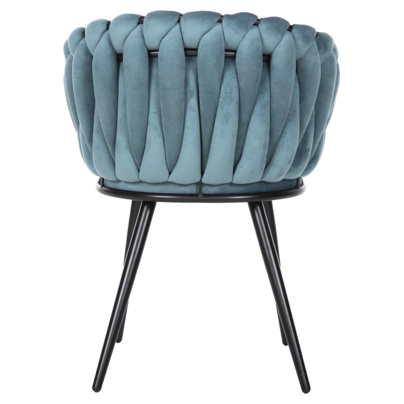 CHAIR LUANDA FK8741.05 TURQUOISE VELVET-BLACK METALLIC LEGS 62x54x79Hcm. CHAIR LUANDA FK8741.05 TURQUOISE VELVET-BLACK METALLIC LEGS 62x54x79Hcm.