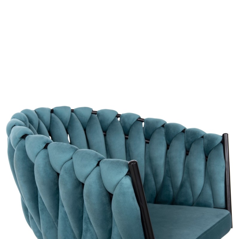 CHAIR LUANDA FK8741.05 TURQUOISE VELVET-BLACK METALLIC LEGS 62x54x79Hcm. CHAIR LUANDA FK8741.05 TURQUOISE VELVET-BLACK METALLIC LEGS 62x54x79Hcm.