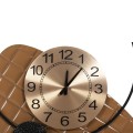 WALL CLOCK FK4204 METAL IN GOLD WITH BLACK POINTERS 50x63cm. WALL CLOCK FK4204 METAL IN GOLD WITH BLACK POINTERS 50x63cm.