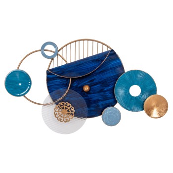 WALL DECOR FK4207 METAL IN BLUE COLORS 87x54 εκ.