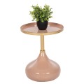 SIDE TABLE ROUND UTRI FK4384.10 METAL IN WARM PINK-BEIGE Φ35,5x44,5Hcm. SIDE TABLE ROUND UTRI FK4384.10 METAL IN WARM PINK-BEIGE Φ35,5x44,5Hcm.