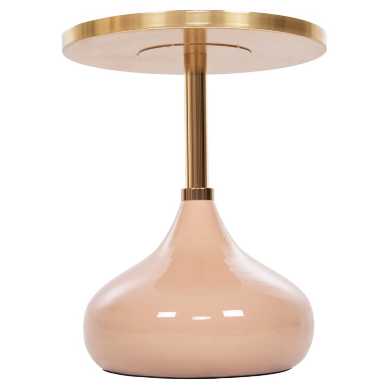 SIDE TABLE ROUND UTRI FK4384.10 METAL IN WARM PINK-BEIGE Φ35,5x44,5Hcm. SIDE TABLE ROUND UTRI FK4384.10 METAL IN WARM PINK-BEIGE Φ35,5x44,5Hcm.