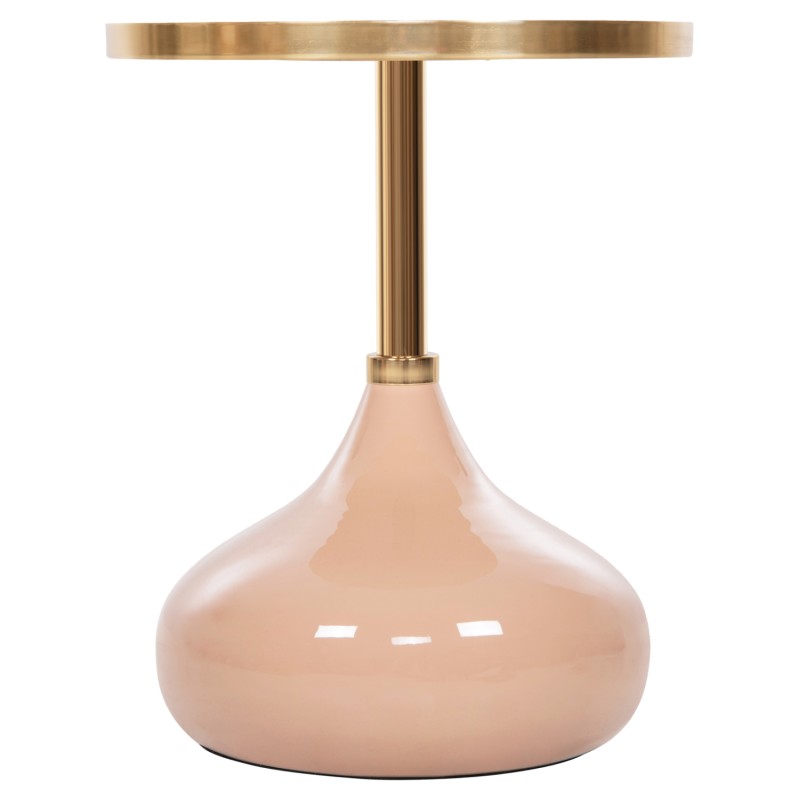 SIDE TABLE ROUND UTRI FK4384.10 METAL IN WARM PINK-BEIGE Φ35,5x44,5Hcm. SIDE TABLE ROUND UTRI FK4384.10 METAL IN WARM PINK-BEIGE Φ35,5x44,5Hcm.