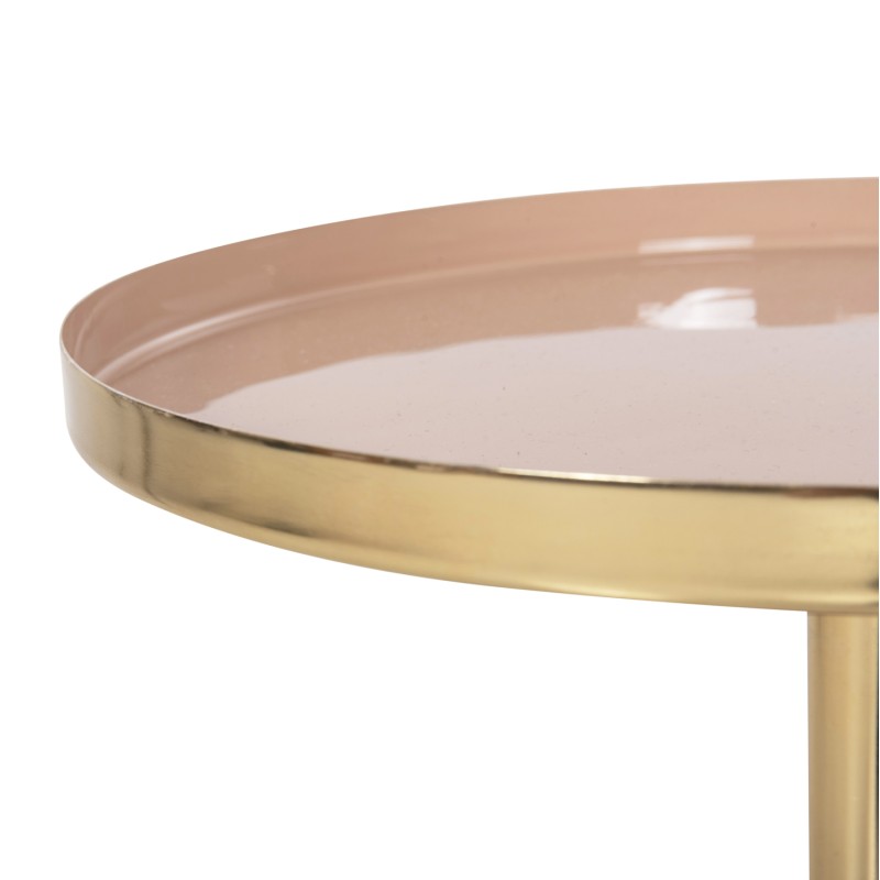 SIDE TABLE ROUND UTRI FK4384.10 METAL IN WARM PINK-BEIGE Φ35,5x44,5Hcm. SIDE TABLE ROUND UTRI FK4384.10 METAL IN WARM PINK-BEIGE Φ35,5x44,5Hcm.
